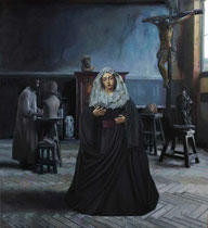 Cartel Bicentenario de la hechura de la Trinidad. 2019. Óleo sobre lienzo. 130 x 89 cm