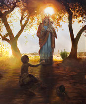 Cartel Romería de la Virgen de la Sangre de Huevar 2019. Óleo sobre lienzo. 120 x 100 cm