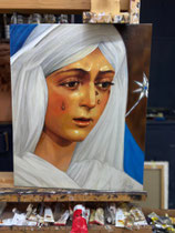 Esperanza Macarena vestida de hebrea (encargo particular). Óleo sobre lienzo. 2022