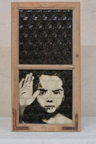 Kinderseele IX, Acryl auf Fensterglas, 40 x 75 cm