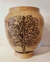 Holzart Eiche mit Pyrografie