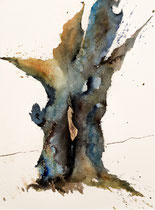 Ancient Tree VII, Watercolor on handmade paper, grain fin, 28 x 38 cm, 2012