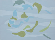 Green and blue on blue, Acrylic on canvas, 60 x 80 cm, 2015