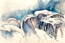 Sections I, Watercolor on handmade paper, 38 x 56 cm, 2012