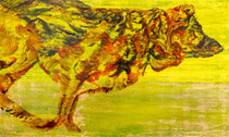 Danco VII, (two of three, center)  Watercolor on canvas, 60 x 100 cm, 2014
