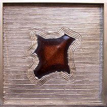 METALLICON ZEN "Insel in Silber" . 40 x 40 cm