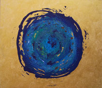 Wasserwelt auf Gold . 80 x 70 cm *