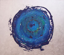 Wasserwelt auf Silber . 80 x 70 cm *