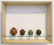 Yuta Segawa-Miniature pots with cabin 1, Porcelain or stoneware-original glaze, H.4 x Dia.4 cm to H.6 x Dia.6cm/Price: € 250
