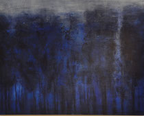  'Avondblauw' , acrylverf, pigment op linendoek, 73x92cm /2013 / verkocht