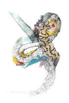 KERUBIEL - Miriada de Ojos (Myriad of Eyes) Serie Vibrato Angélico  (Mixta sobre papel) 70 x 50 cms   /En Arte Actual Gallery On Line