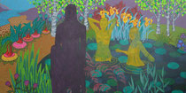 Hagen und die Nixen, 2013/2014, 125 x 250 cm, Acryl auf Nessel
