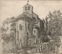 Eglise Saint Jean de Verges, Ariège  1941 André Aaron Bilis