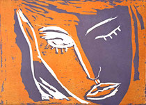 Portrait, 2024, 21 x 30 cm, Holzschnitt