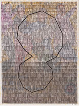 1. Arbeit 2000, 22 x 16,5 cm, Ritzzeichnung, Öl auf Papier