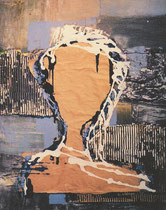 10 "Kopf 1", 80x50cm,  Collage, Acryl / Pappe | Foto: Gaby Sann