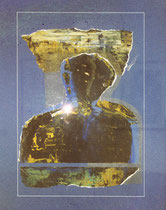 13 "Kopf 2", 80x60cm, Collage, Acryl / Pappe | Foto: Gaby Sann