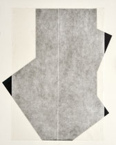 foldings 6, 2024, 50*40 cm, lackiertes awagami papier, gefaltet auf tonpapier, auf karton