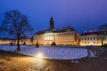 Schloss Hubertusburg Wermsdorf im Winter.