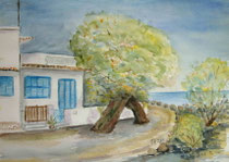 Bucht bei Cala Ratjada, 1998, Aquarell, 30x40