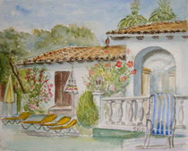 Ferienhaus in Cala Ratjada, 1998, Aquarell, 25x30