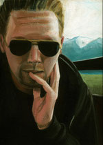 Sonnenbrille, 1998, Acryl auf Pappe 30x40