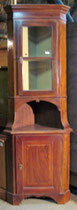 KT0016/Eckschrank ~ 1830, Mahagoni, 2-tlg., H 204, B 72, Schenkeltiefe 50 cm, EUR 1500,-