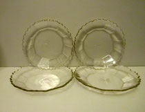 3444/ 4 Glasteller ~1900, Ø 16cm, EUR 16,-