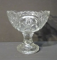 4340/ Bonboniere ~ 1930, Pressglas, Lilienmuster, H 14cm, EUR 22,-