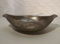 3711/ Jugendstilschale ~1900, Zinn, Marke, H 8, L 29, B19cm, EUR 65,-