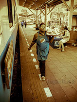 Train station vendor. Thailand