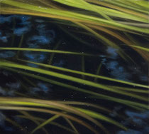 Andreas Leißner: *Wasserpflanzen I*, 2014, Öl/Hartfaserplatte, 11 x 12 cm