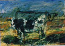 Ole' Jess, 1986. 49.75 x 36 in. Charcoal and oil paint on canvas. #86PA008L