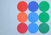 Big dots 1/11/23, Vinyl auf Wellkarton, 80 x 120 cm