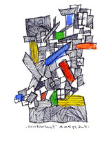 “Vision Ellerburg” II / WVZ 1.061 / datiert 19.10.96 / Aquarell und Filzstift auf Aquarellpapier / b 24,0 cm * 32,0 cm