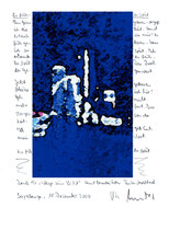 "Zu früh - zu spät" / Sayalonga, den 19.12.2006 / Neudruck verkleinert 1/1 / "Wege zum Licht” und Text auf Papier / Originaldruck 1/1 / B 21,0 cm * H 29,7 cm / Werkverzeichnis 3771