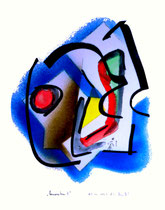 “Komposition 2”, WVZ 871, datiert 02.12.1995, Aquarell, Sprühlack und Filzstift auf Papier, jew. b 30,0 cm * h 40,0 cm