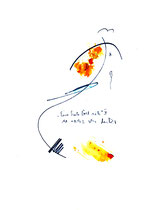 "Eine Seele löst sich V", Werkverzeichnis 576, vom 10.10.1995, Bleistift, Zigarre und Spülmittel auf Papier, Größe b 21,0 cm * h 29,7 cm