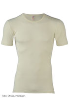 Onderhemd met korte mouwen in 100% merinoswol (bio) fijne rib, naturel, Engel, beschikbaar in de maten 46/48: 45,00 €; 50/52: 47,00 € en 54/56: 49,00 €