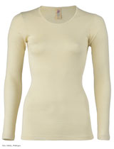 Onderhemd met lange mouwen in 100% merinowol (bio) fijne rib, naturel, Engel, beschikbaar in de maten 38/40: 50,00 €; 42/44: 52,00 € en 46/48: 54,00 €