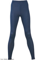 Legging in 70% merinowol (bio) en 30% zijde fijne rib, marineblauw, Engel, beschikbaar in de maten 34/36: 61,20 €; 38/40: 64,10 € en 42/44: 67,00 €