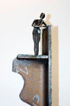 > HERAUSGEHEN < 135 x 21 x 16 cm Stahl & Corten, 2012  Werknummer: 009.1
