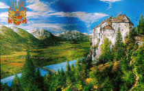 "Château de Ferlach", Carinthie, Autriche" huile s/toile  90x60