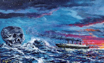 "Le Destin du Titanic" huile s/toile   35x28  (mniature)          - DISPONIBLE -