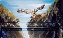 "L'Aigle Royal" partie d'une fresque murale  huile