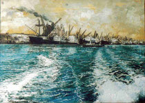 "Le Port d'Anvers1" huile s/toile  70x50