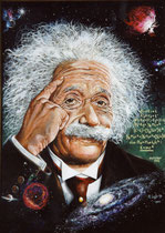 "Einstein et la théorie de la Relativité" - huile s/toile  80x60                            