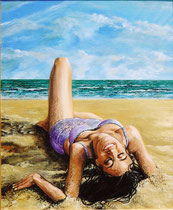 "Les grains de sable du Bonheur" - huile s/toile  60x50