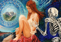 "La jeune fille et la Mort" inspiré par Franz Schubert   huile s/toile 70x50