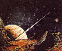 "Lever de Saturne sur Téthys" huile s.toile 60x50                                                                                                      